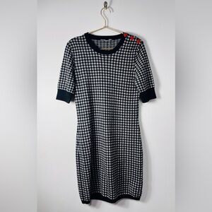Love Moschino Red Heart Buttons Vichy Print Short Sleeve Dress